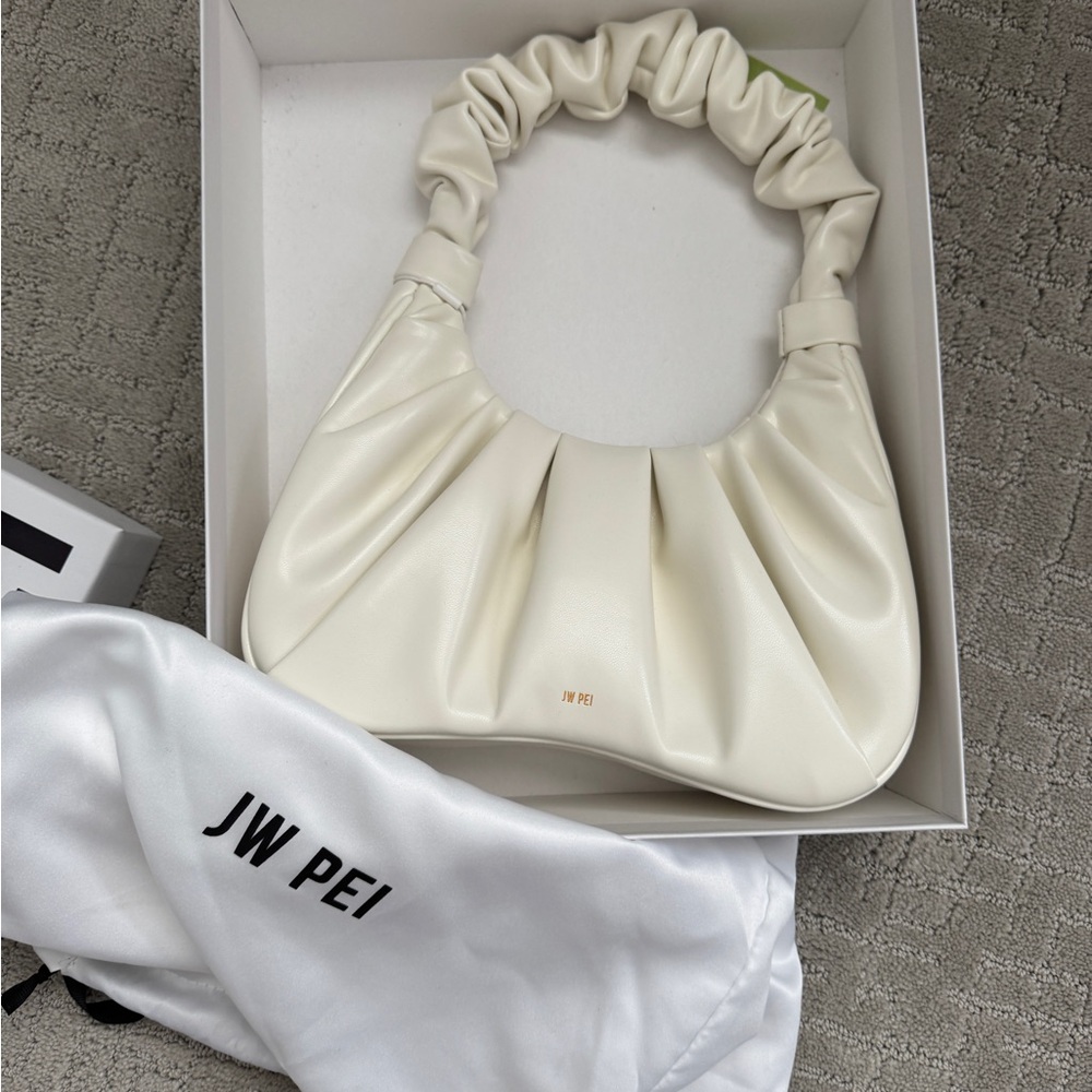 Brand New JW PEI Cream Shoulder Bag with Ruched Design